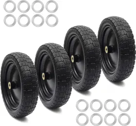 Gct-13nf-4 Ar-pro 4-pack 13 Inch Flat Free Tire And Solid 4-wheel Black