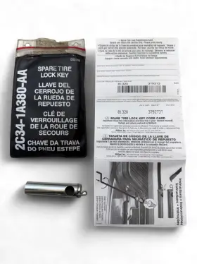 2c34-1a380-aa Ford 81320 379273t F250 F350 Spare Tire Lock Key And Code Card Oe 2c34-1a380-aa Ford 81320 379273t F250 F350 Spare Tire Lock Key And Code Card Oe