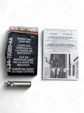 2c34-1a380-aa Ford 81320 379281w F250 F350 Spare Tire Lock Key And Code Card Oe