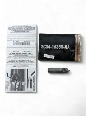 2c34-1a380-aa Ford 81320 410281w F250 F350 Spare Tire Lock Key And Code Card Oe
