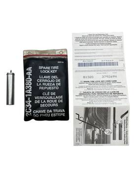 Ford 2c35-1a380-aa 81320 379269n F250 F350 Spare Tire Lock Key And Code Card Oe