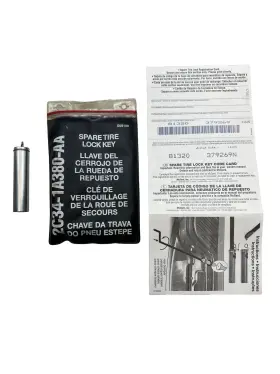 2c35-1a380-aa Ford 81320 379269n F250 F350 Spare Tire Lock Key And Code Card Oe