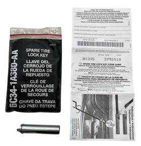 Ford 6c34-1a380-aa 81335 379251b F250 F350 Spare Tire Lock Key And Code Card Oe