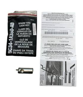 Ford Bc34-1a380-ab 81343 723250a F250 F350 Spare Tire Lock Key And Code Card Oe