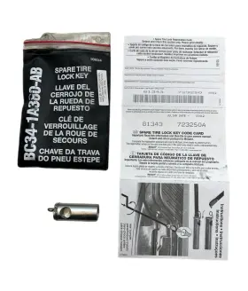 Bc34-1a380-ab Ford 81343 723250a F250 F350 Spare Tire Lock Key And Code Card Oe