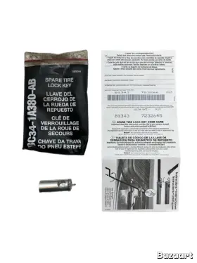 Bc34-1a380-ab Ford 81343 723264s F250 F350 Spare Tire Lock Key And Code Card Oe