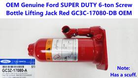 Ford Gc3c-17080-db Oem Genuine Super Duty 6-ton Screw Bottle Lifting Jack Red Gc3c17080db