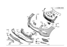 205-884-00-74 Mercedes-benz Genuine Cover Trim