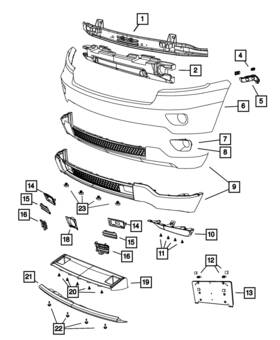 Mopar 68078297aa Genuine Front Fascia Spat Left