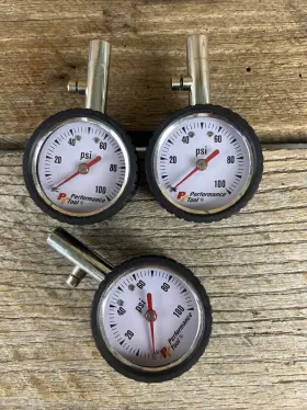 Perform Tool 039564120503 Performance Tire Pressure Gauge 100psi 3 Unused Mechanic Garage Air