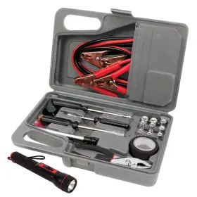 W1556 Performance Tool Emergency Kit With 8 Foot Jumper Cables/ Flashlight/ Pen