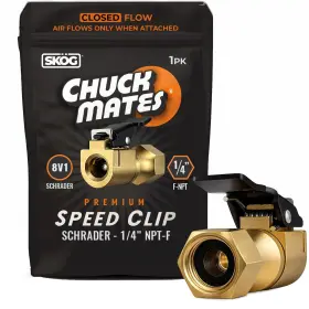 Cmnptx1 Sk G Chuck Mates Premium 1/4 Inch Npt Quick-connect Tire 1 Pack Closed-type Brass