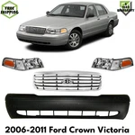 Front Bumper Cover Primed & Headlights Kit 2006-2011 Ford Crown Victoria New. Price: $490.00.
