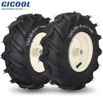 Gicool 2 Pk 13X5.00-6" Tiller Tire & Wheel, 1" Axle Size, 3-1/8" Centered Hub New. Price: $79.99.