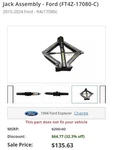 Ford FT4Z-17080-C Lifting Jack ASSEMBLY2015-2024 FT4Z17080C New. Price: $39.97.