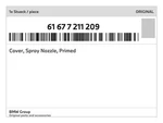 Genuine Bmw Cover, Spray Nozzle, Primed 61-67-7-211-209 New. Price: $36.70.