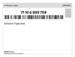 Genuine Bmw Scissors-type Jack 71-10-6-889-708 New. Price: $161.78.