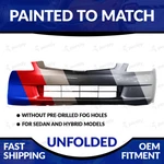 New Painted To Match Unfolded Front Bumper For 2003 2004 2005 Honda Accord Sedan. Price: $335.98.