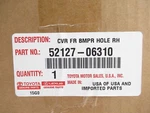 Genuine Oem Toyota 52127-06310 Passenger Rh Fog Lamp Hole Cover 2012-2014 Camry New. Price: $66.70.