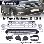 11PCS For Highlander 2011-2013 Bumper Chrome Grille Mesh Fog Lights Lamps Kit Us New. Price: $109.89.